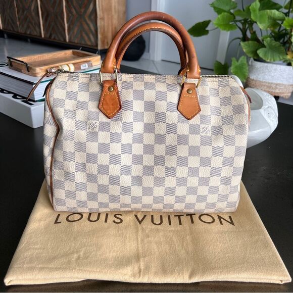 LOUIS VUITTON Authentic Speedy 30 Damier Azur Handbag - Picture 1 of 14